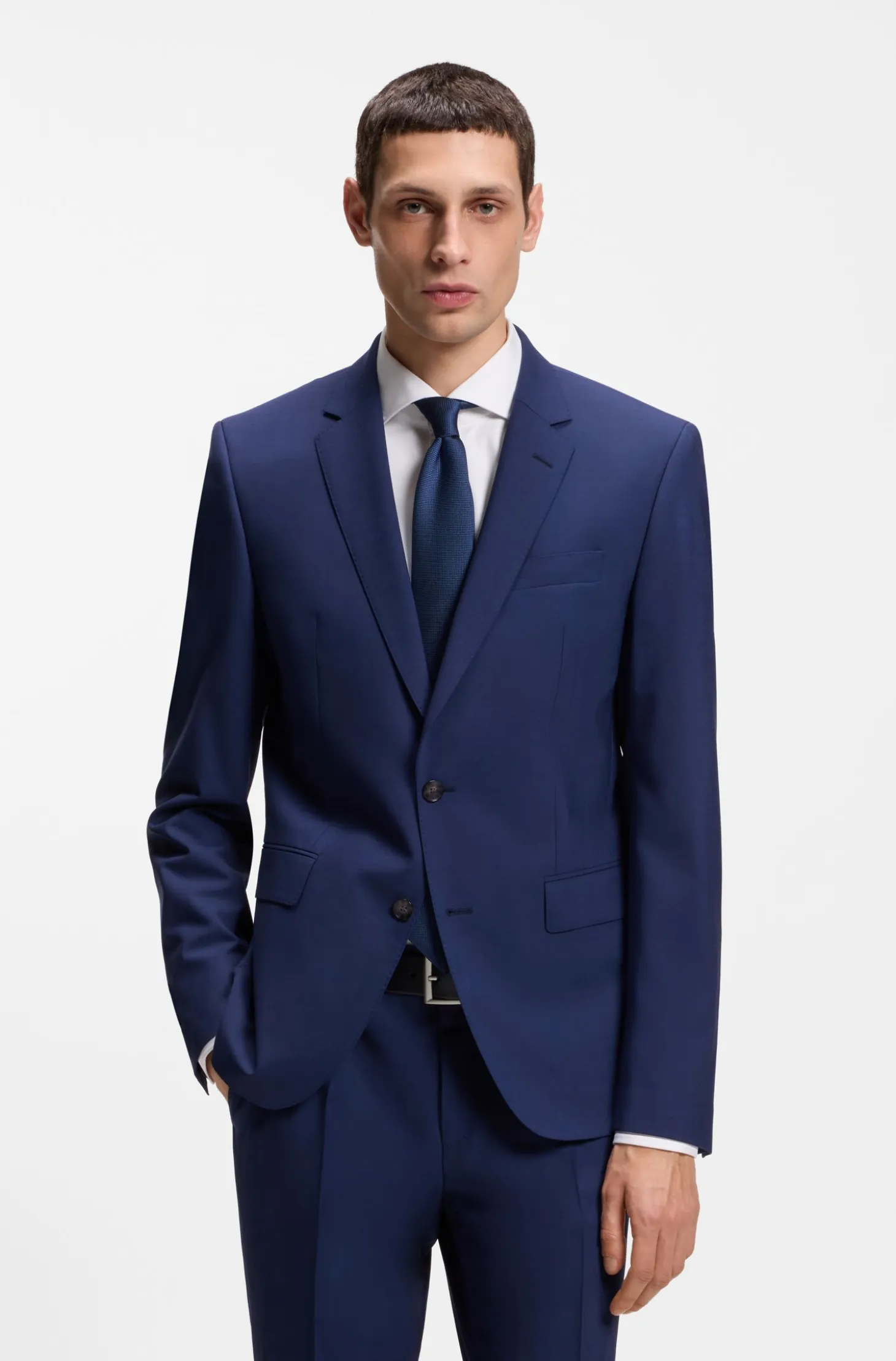 Two-piece slim-fit suit in stretch wool