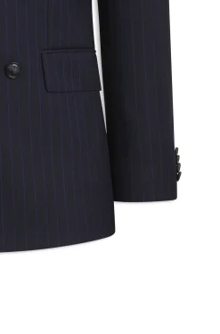 Two-piece slim-fit suit in striped stretch wool