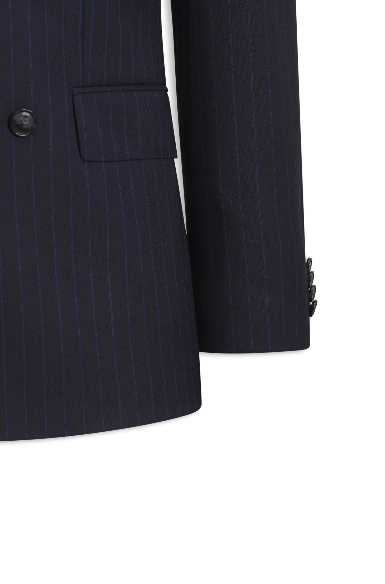 Two-piece slim-fit suit in striped stretch wool