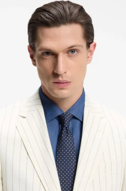 Two-piece slim-fit suit in striped fabric