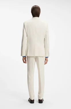 Two-piece slim-fit suit in striped fabric