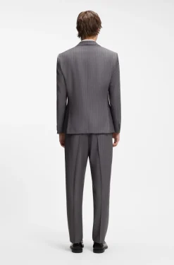 Two-piece slim-fit suit in virgin wool