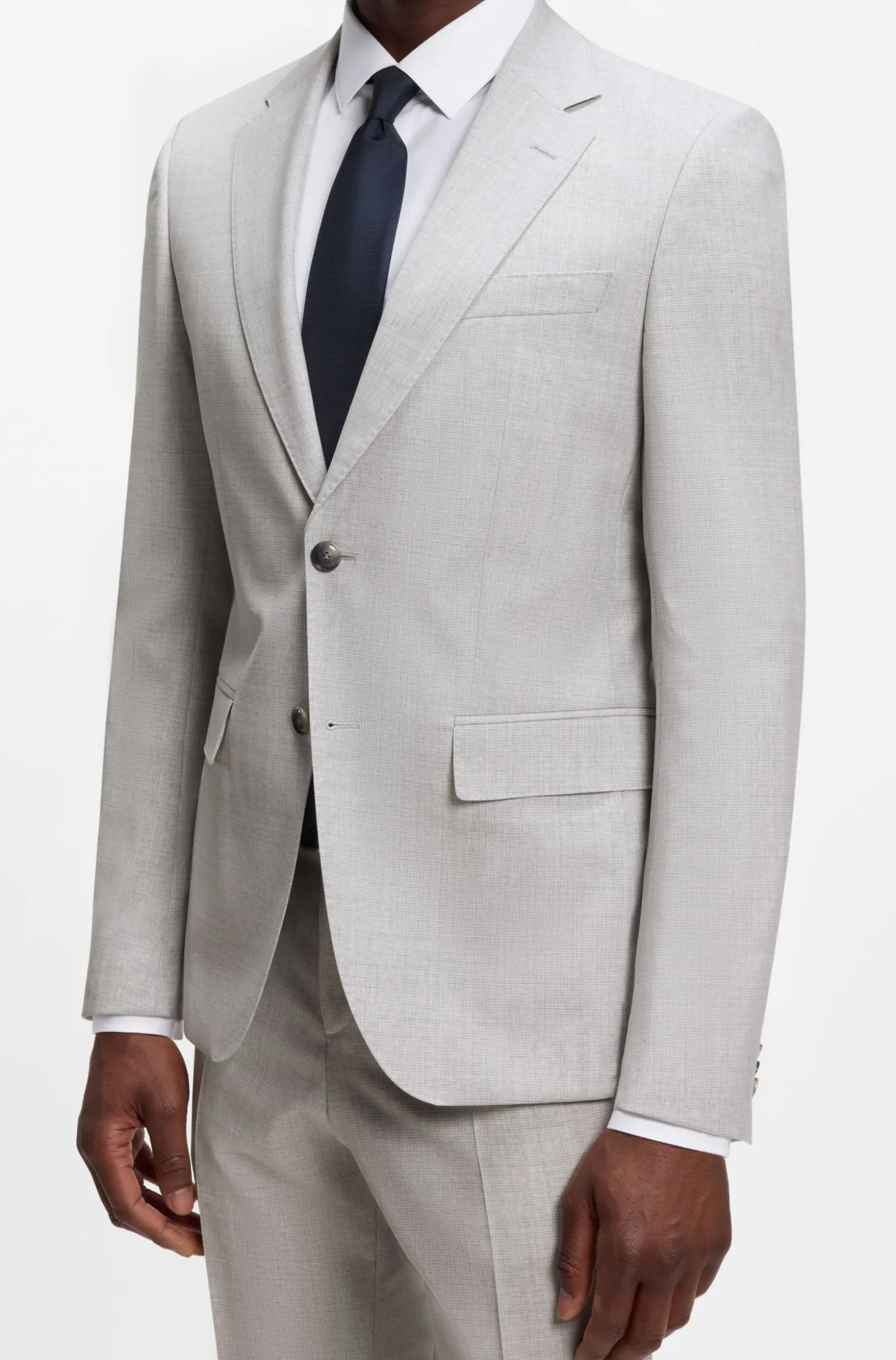 Two-piece slim-fit suit in virgin wool