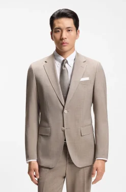 Two-piece slim-fit suit in virgin wool