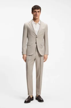 Two-piece slim-fit suit in wool and silk