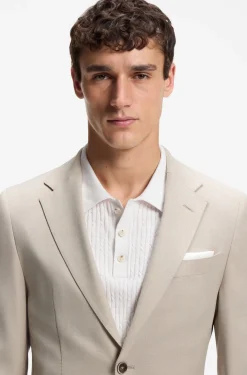 Two-piece slim-fit suit in wool and silk