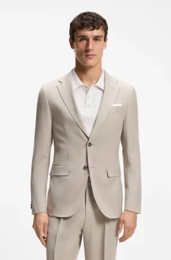 Two-piece slim-fit suit in wool and silk