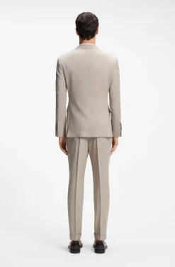 Two-piece slim-fit suit in wool and silk