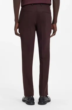 Two-piece slim-fit suit in wool-blend poplin