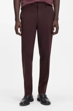 Two-piece slim-fit suit in wool-blend poplin