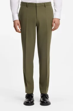 Two-piece slim-fit suit in wool-blend poplin