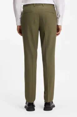 Two-piece slim-fit suit in wool-blend poplin