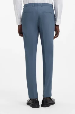 Two-piece slim-fit suit in wool-blend poplin