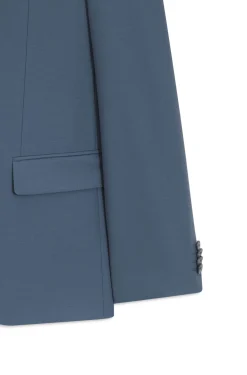 Two-piece slim-fit suit in wool-blend poplin