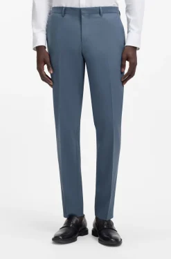 Two-piece slim-fit suit in wool-blend poplin