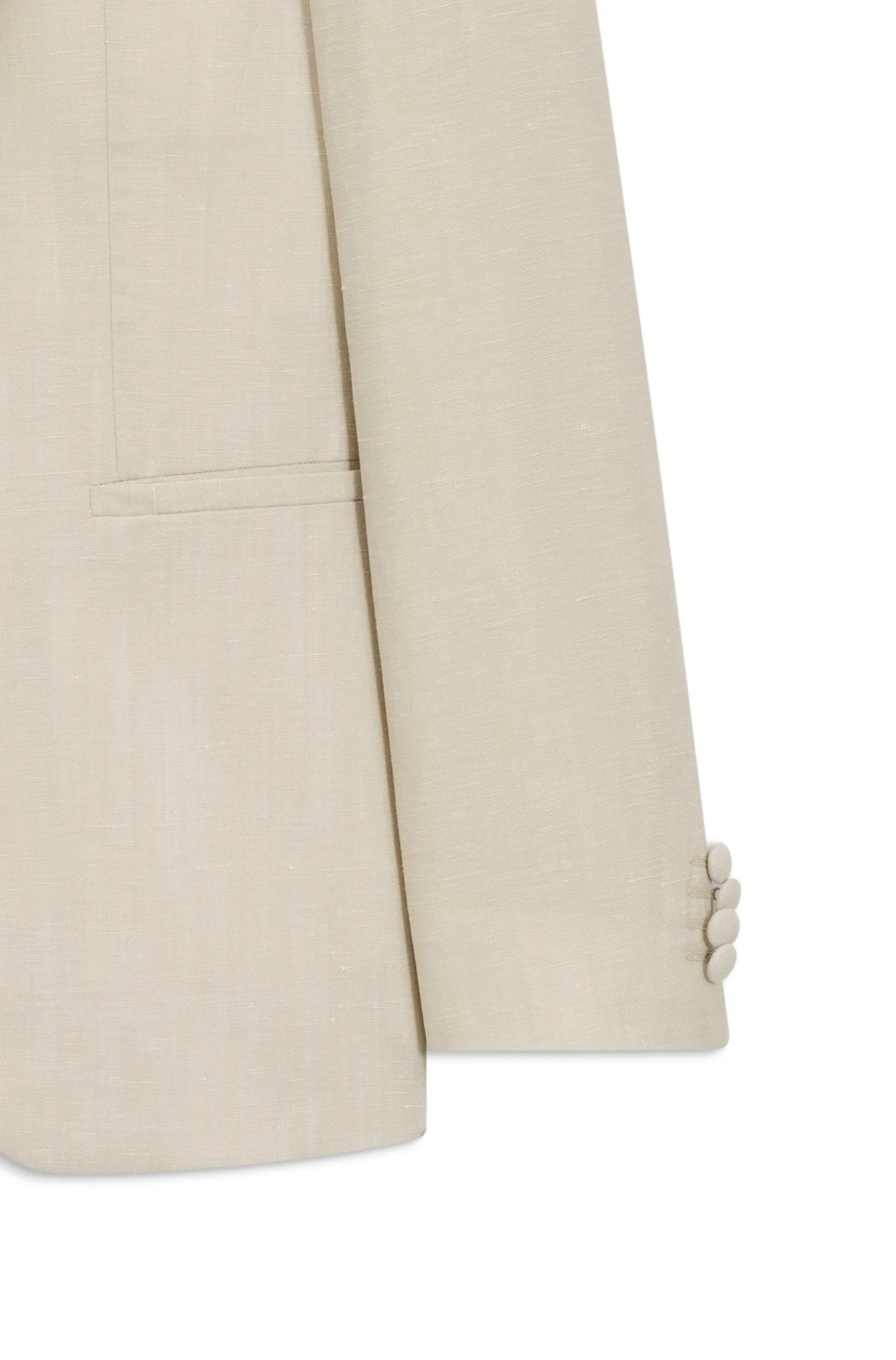 Two-piece slim-fit tuxedo suit in virgin wool and linen