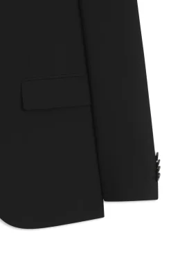 Two-piece suit in a melange stretch-wool blend