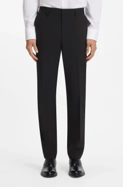 Two-piece suit in a melange stretch-wool blend