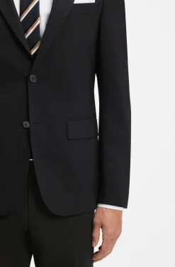 Two-piece suit in a melange stretch-wool blend