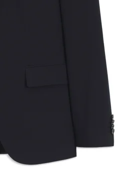 Two-piece suit in a melange stretch-wool blend