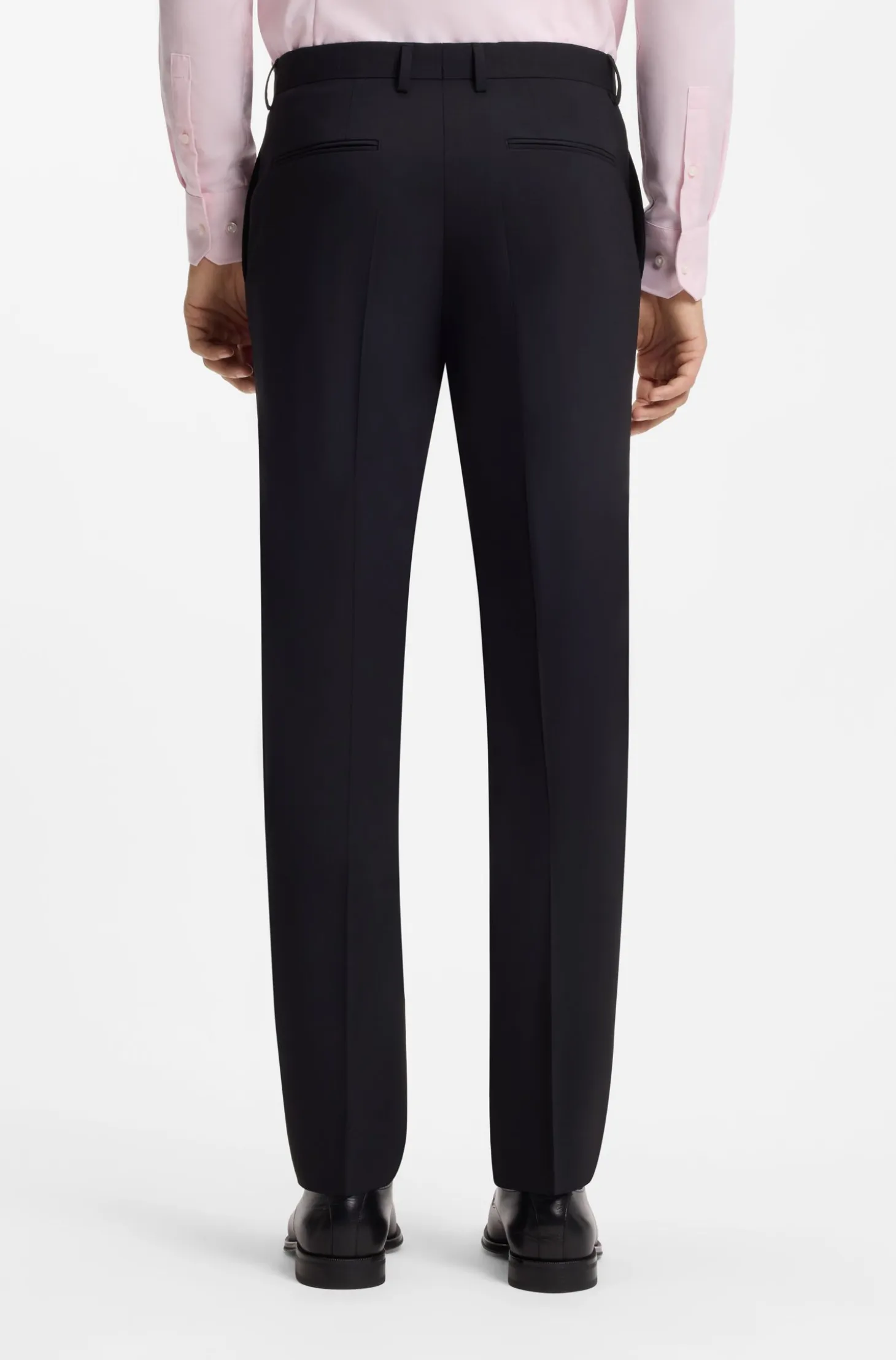 Two-piece suit in a melange stretch-wool blend