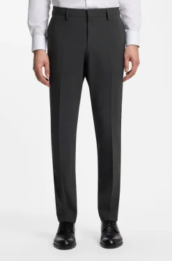Two-piece suit in a melange stretch-wool blend