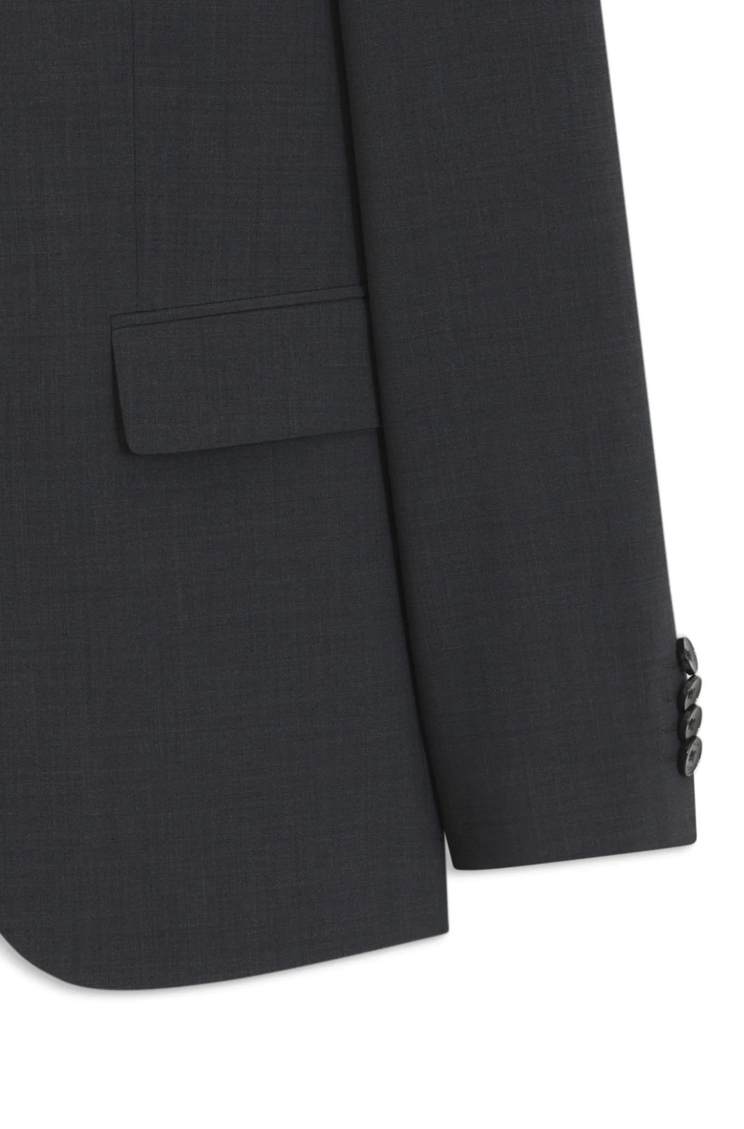Two-piece suit in a melange stretch-wool blend