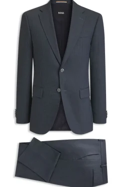Two-piece suit in micro-patterned stretch fabric