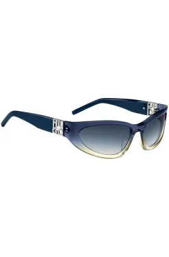 Two-tone sunglasses in blue and yellow acetate