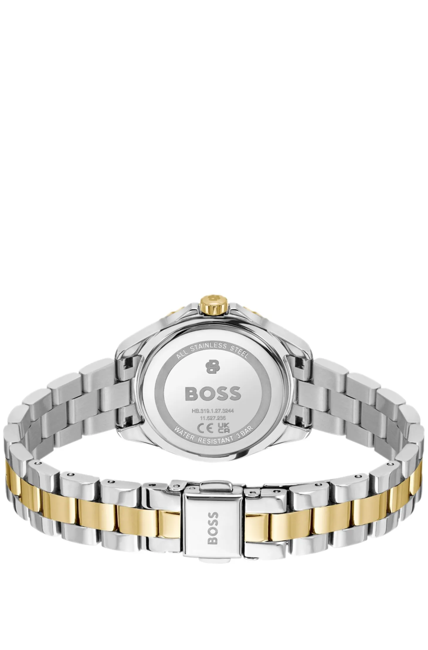 Two-tone watch with epoxy-filled bezel