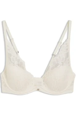 Underwire bra with lace trims
