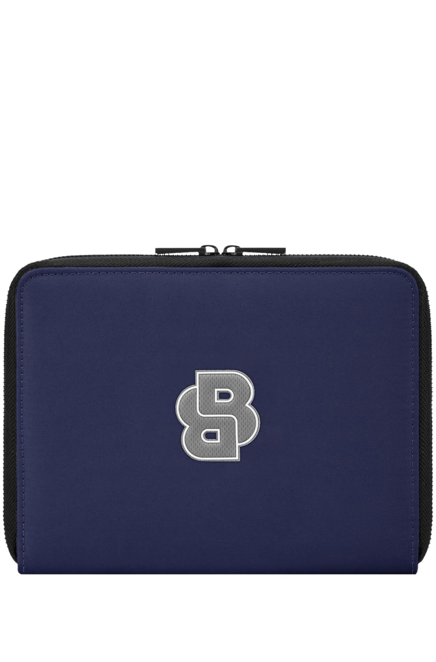 Varsity-inspired folder with oversized logo patch