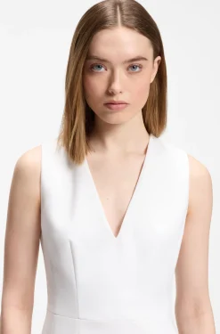 V-neck dress with seaming details