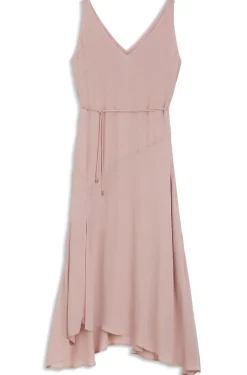 V-neck slip dress in crepe de chine