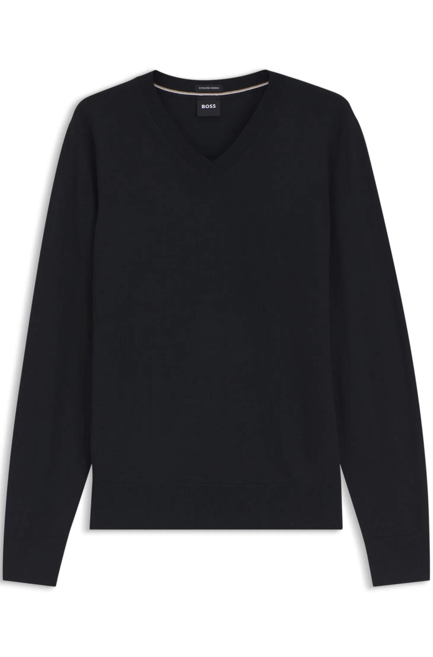 V-neck sweater in extra-fine merino wool