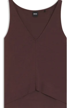 V-neck top in cotton and linen