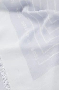 Voile scarf with logo print