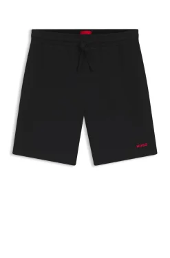 Waffle-structured pyjama shorts with embroidered logo