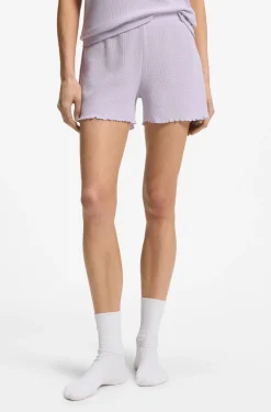 Waffle-structure pyjama shorts in a cotton blend