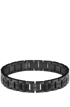 Watch-style cuff in black with engraved logo