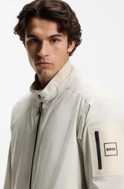 Water-repellent blouson jacket with double piping