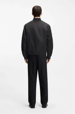 Water-repellent bomber jacket with stacked logo