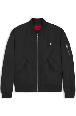 Water-repellent bomber jacket with stacked logo