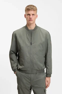 Water-repellent bomber jacket in soft-touch fabric