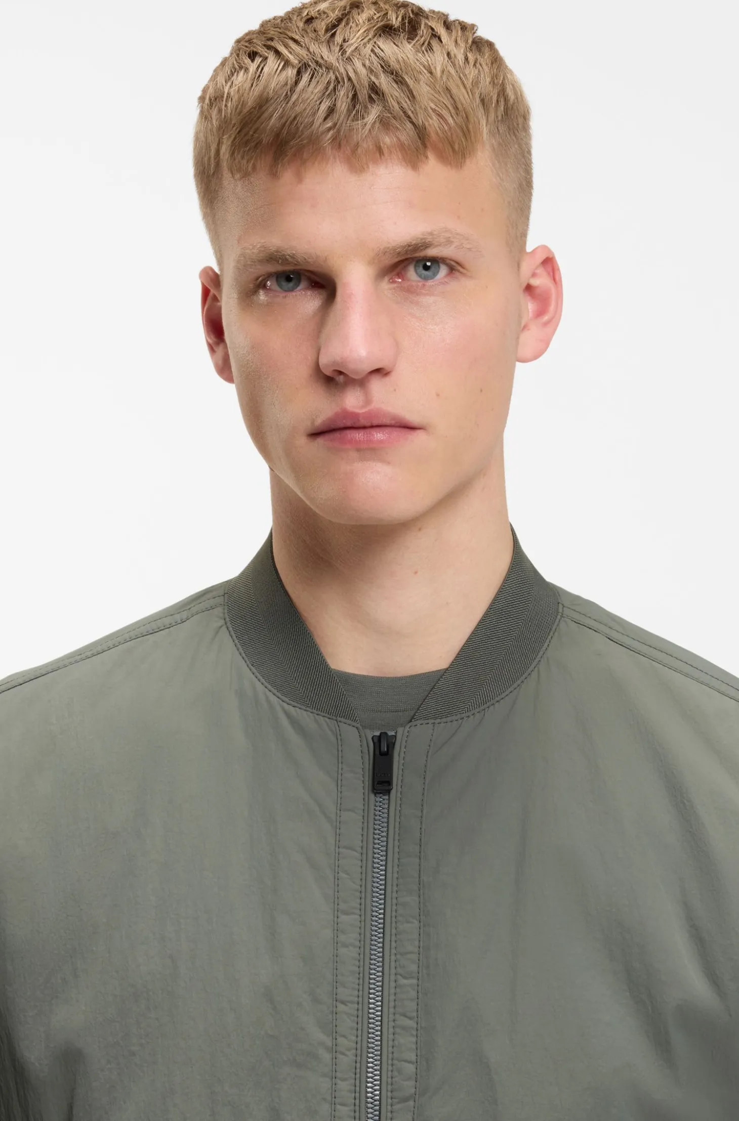 Water-repellent bomber jacket in soft-touch fabric
