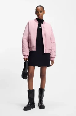 Water-repellent bomber jacket with logo artwork