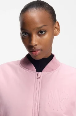 Water-repellent bomber jacket with logo artwork