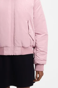 Water-repellent bomber jacket with logo artwork