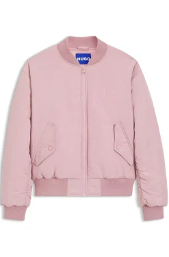 Water-repellent bomber jacket with logo artwork