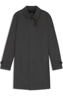 Water-repellent coat in virgin wool